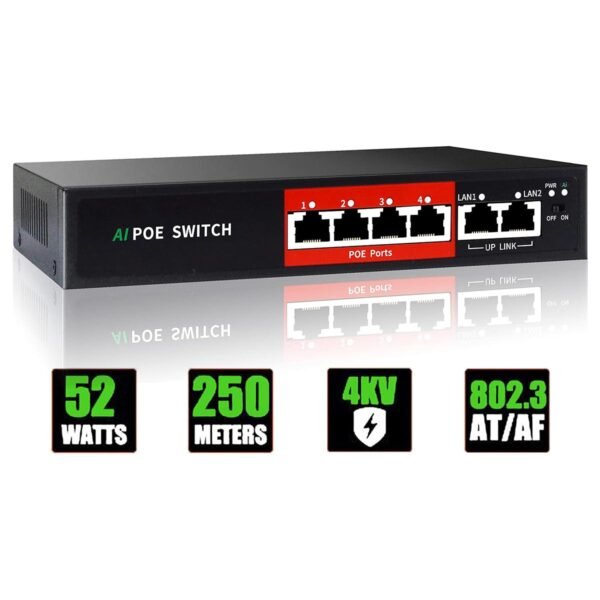 SWITCH 4CH STANDARD POE204D - Imagen 3
